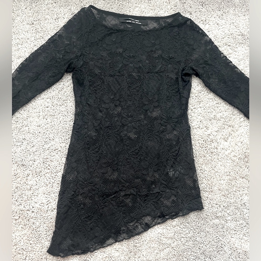 Silence + Noise Urban Outfitters Black Lace Top Size M